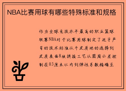 NBA比赛用球有哪些特殊标准和规格